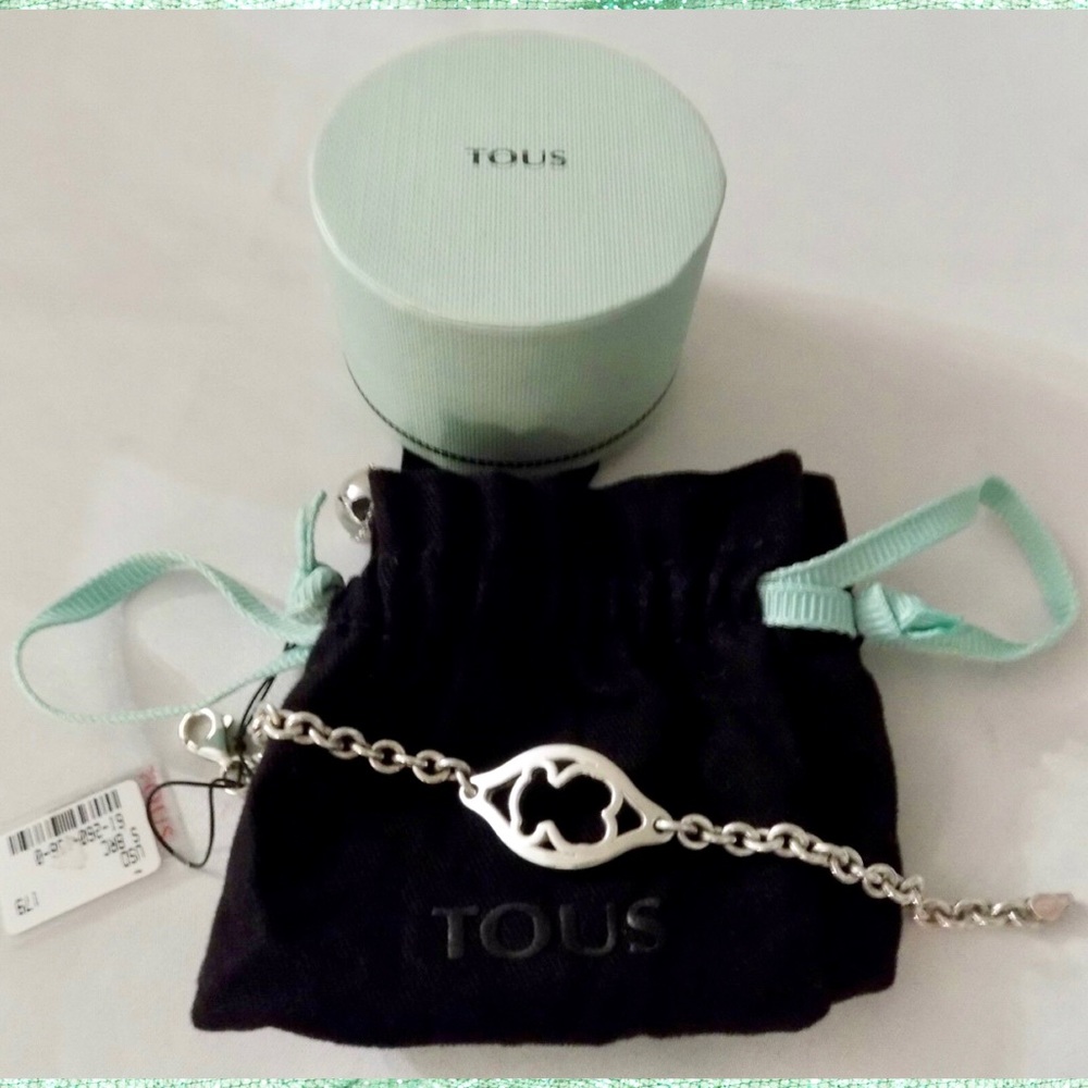 TOUS Bear GOZ Sterling Silver Chain Link Bracelet
